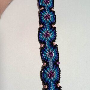 blue purple black friendship bracelet